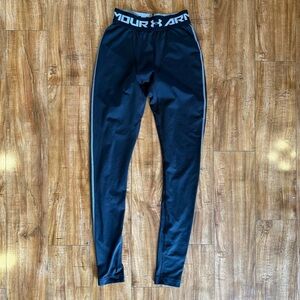 Under Armour Kids Black Leggings Compression Cold Weather Size Large